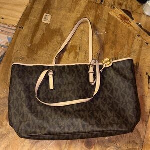 Michael Kors Dark Brown and Tan Tote